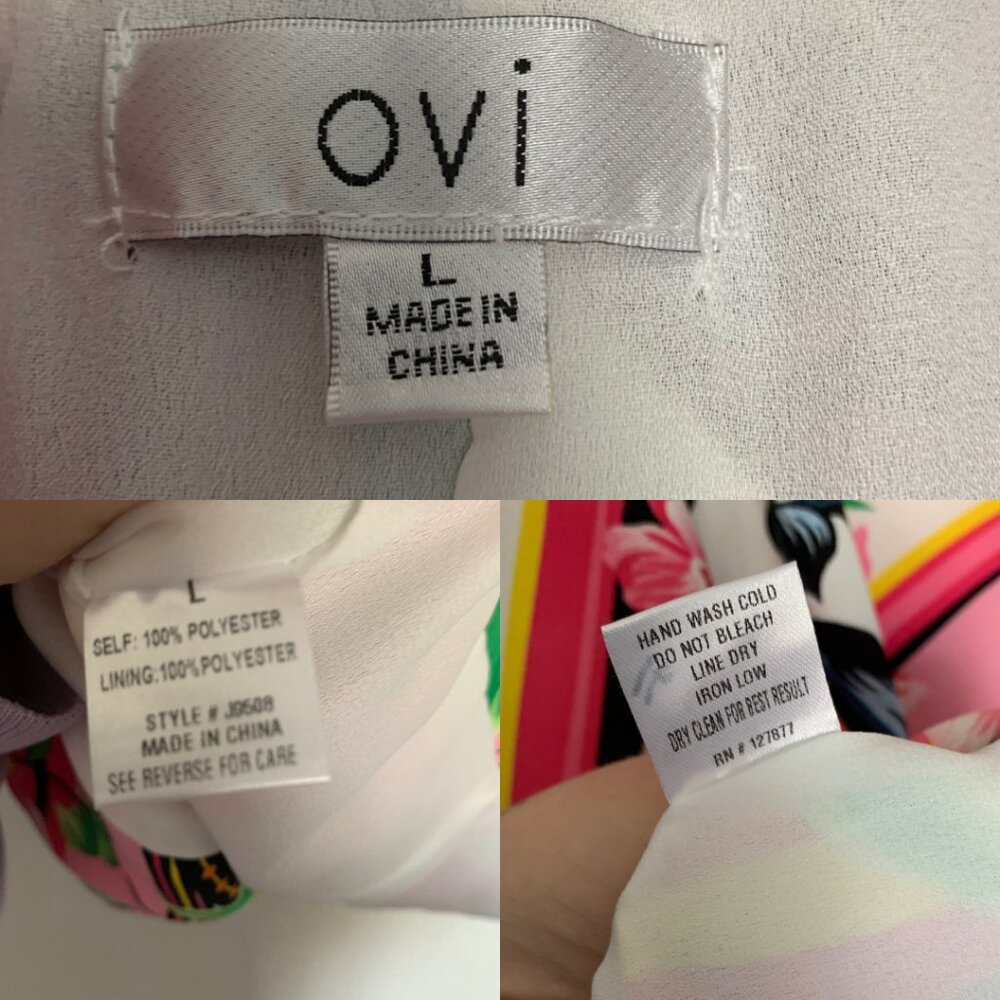 Ovi bright abstract open front blazer with gathered sleeves size L - Picture 4 of 4